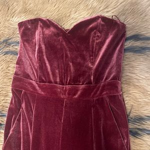 Express Velvet Strapless Jumpsuit